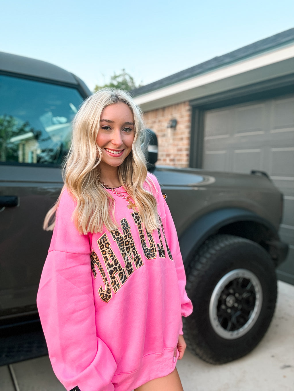 Leopard Bubblegum Pink Lulu Mac Sweatshirt