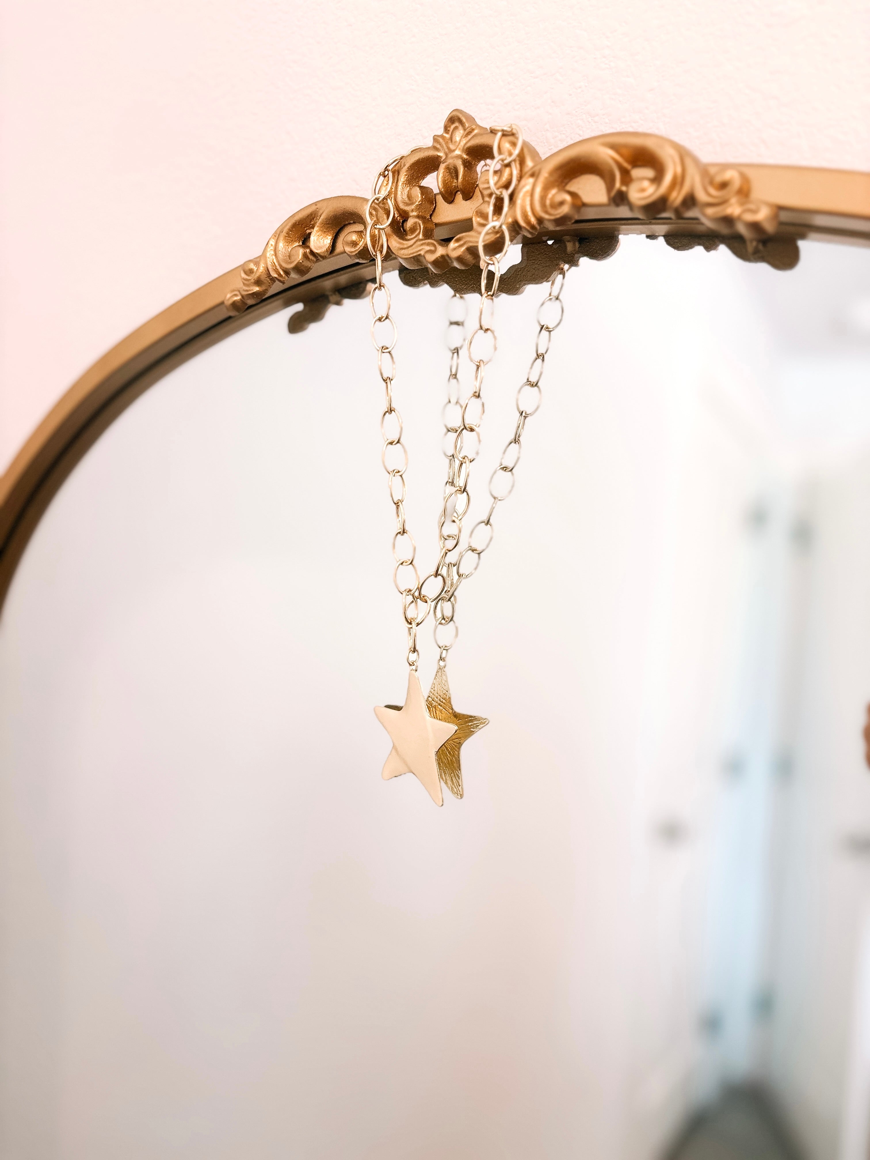 Chunky Vintage Gold Star Necklace