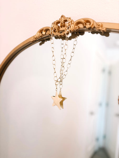 Chunky Vintage Gold Star Necklace